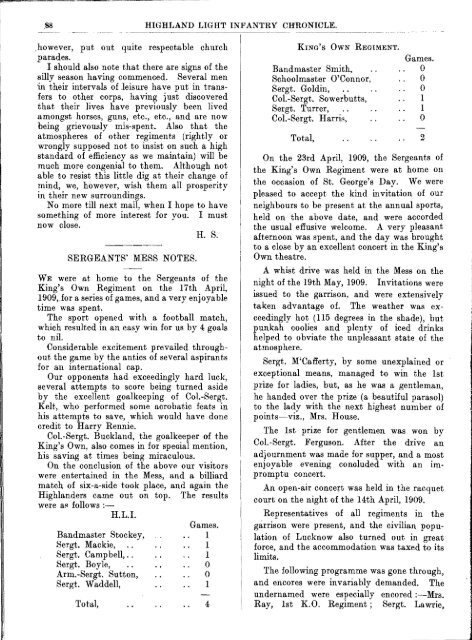 HLI Chronicle 1909 - The Royal Highland Fusiliers