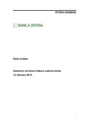 ETIČKI KODEKS - Banca Intesa Beograd