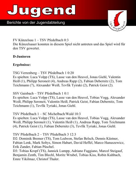 4. Heft gegen TSV Niedernhall 12. Oktober 2008 - TSV Pfedelbach