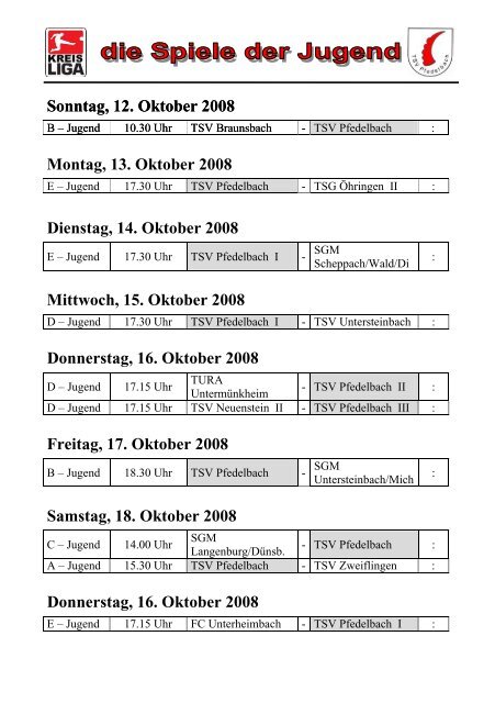 4. Heft gegen TSV Niedernhall 12. Oktober 2008 - TSV Pfedelbach