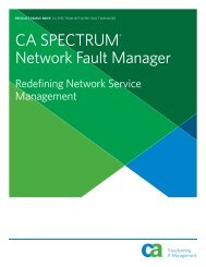 CA SPECTRUM Network Fault Manager