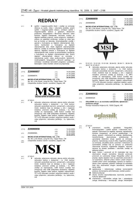 05/2009 - DrÅ¾avni zavod za intelektualno vlasniÅ¡tvo