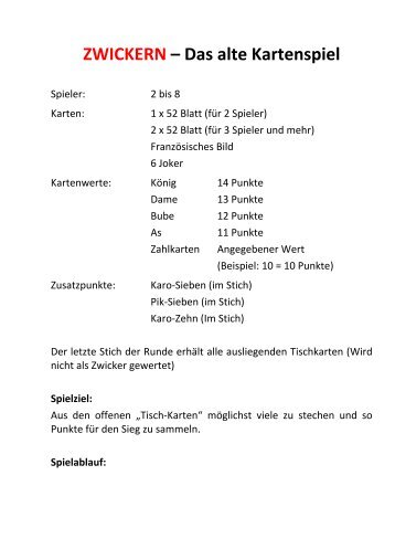 ZWICKERN – Das alte Kartenspiel