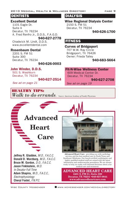 Medical Directory 2010 - Wise County Messenger