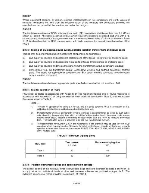 In-service safety inspection and testing of electrical equipment