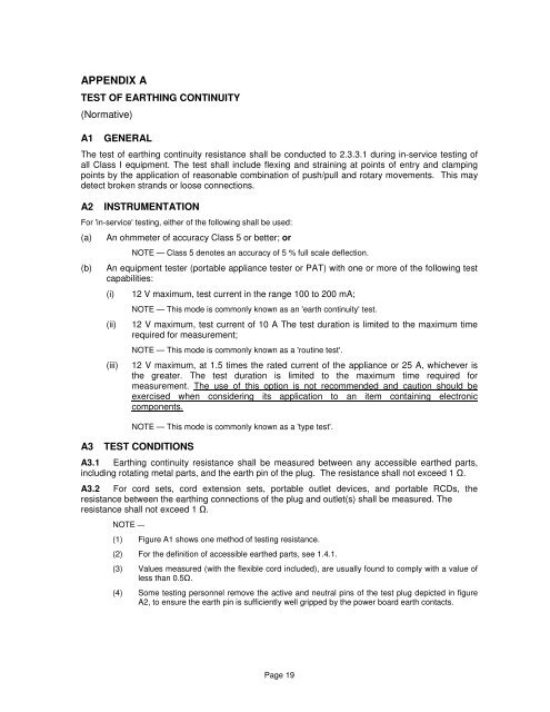 In-service safety inspection and testing of electrical equipment