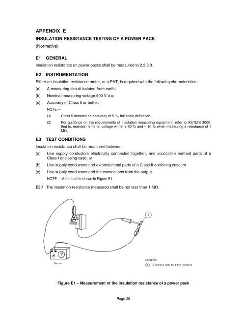 In-service safety inspection and testing of electrical equipment