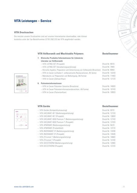 VITA Leistungen - VITA Zahnfabrik H. Rauter GmbH & Co. KG