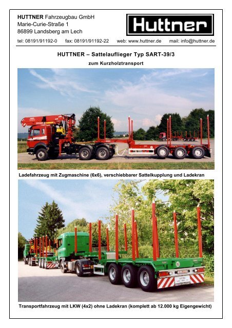 System SiS - zum Kurzholztransport - Huttner Fahrzeugbau GmbH