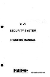 Model XL-3 Security System Owner's Manual - Security Alarm Shop ...