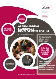 ALARM ANNUAL LEARNING & DEVELOPMENT FORUM