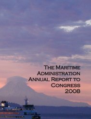 The Maritime Administration Annual Report to Congress 2008