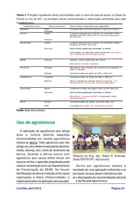 Abril 2012 - Agência de Defesa Agropecuária do Paraná - ADAPAR