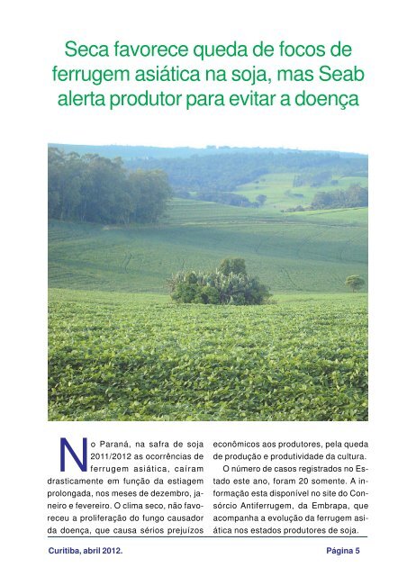 Abril 2012 - Agência de Defesa Agropecuária do Paraná - ADAPAR