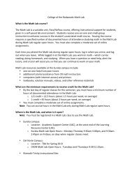 College of the Redwoods Math Lab What is the Math Lab course? The