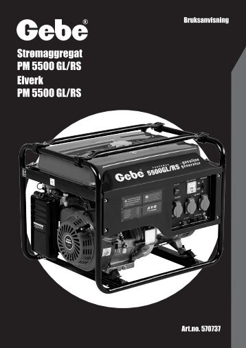 StrÃ¸maggregat PM 5500 GL/RS Elverk PM 5500 GL/RS