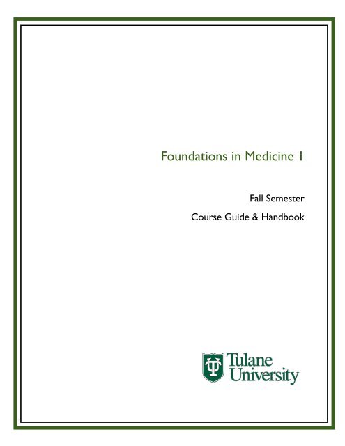 FIM-1 fall guide - TMedWeb - Tulane University
