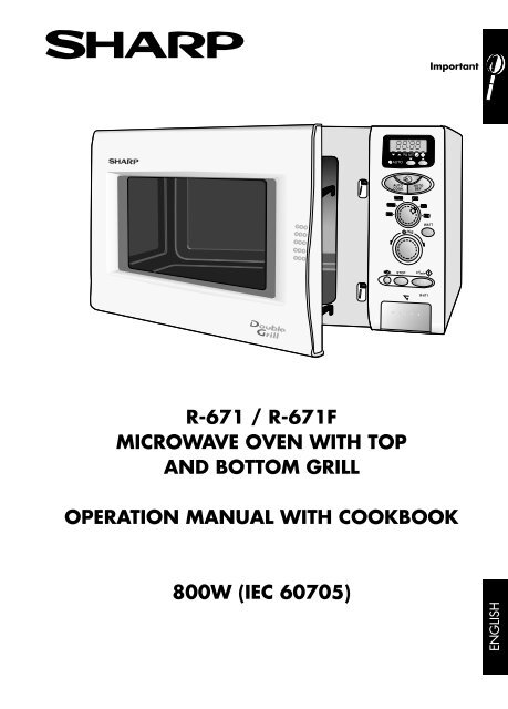 R 671 R 671f Microwave Oven With Top And Bottom Grill Sharp