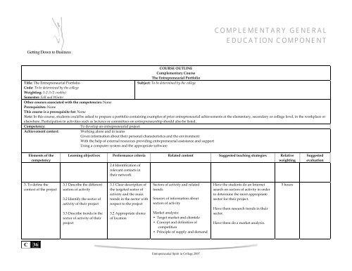 Complementary General Education Component in ... - Inforoute FPT