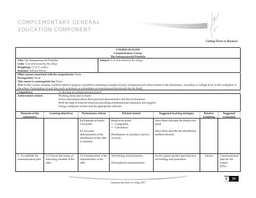 Complementary General Education Component in ... - Inforoute FPT