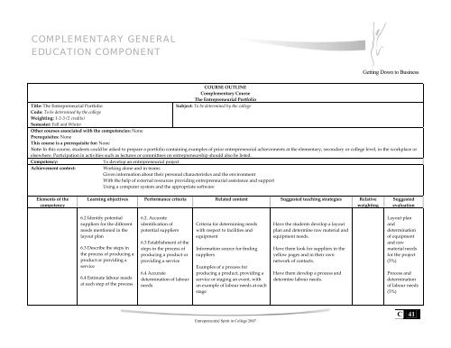 Complementary General Education Component in ... - Inforoute FPT