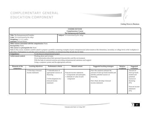 Complementary General Education Component in ... - Inforoute FPT