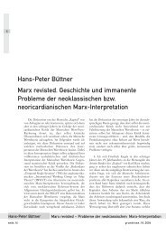 Hans-Peter BÃ¼ttner Marx revisted. Geschichte ... - Das Kapital lesen