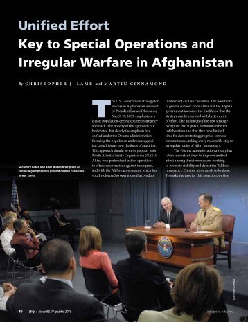 Unified Effort Key to Special Operations and Irregular Warfare in ...