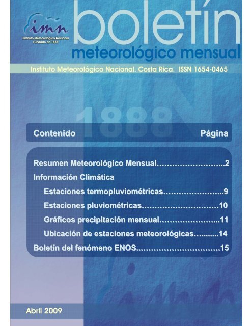 Abril 2009 - Instituto Meteorológico Nacional