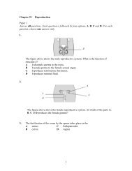 1 Chapter 21 Reproduction Paper 1 Answer all questions. Each ...