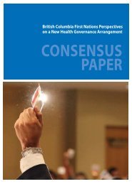 FNHC Consensus Paper and Resolution - First Nations Health Council