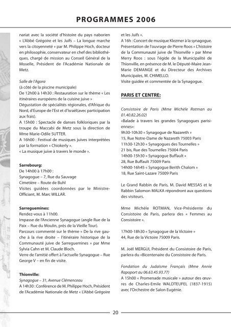 programmes 2006 - Red de JuderÃ­as de EspaÃ±a