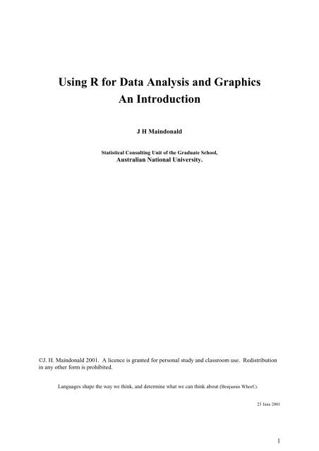 Using R for Data Analysis and Graphics - Voteview Home Page