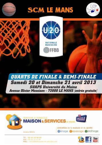 QUARTS DE FINALE & DEMI-FINALE Samedi 20 et Dimanche 21 ...