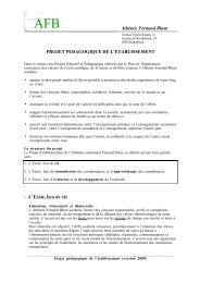 AthÃ©nÃ©e Fernand Blum PROJET PEDAGOGIQUE DE L ...