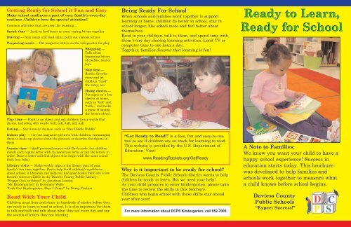 DCPS Kindergarten Brochure - Daviess County Public Schools