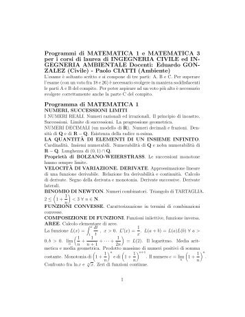 formato pdf - Metodi e Modelli matematici per le scienze applicate