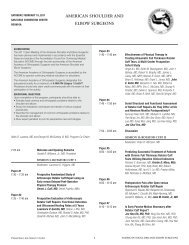 Program Schedule - American Shoulder And Elbow Surgeons