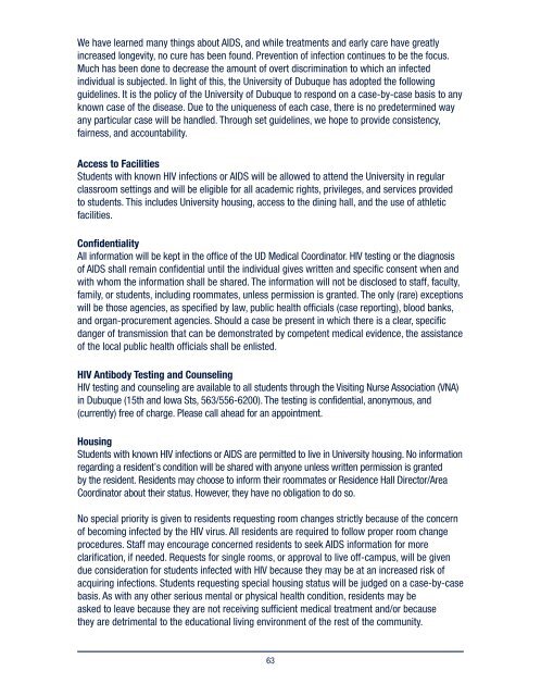 Student Handbook - University of Dubuque