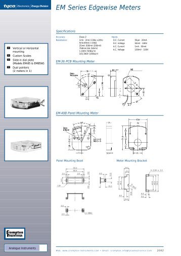 EM Series Edgewise Meters - Crompton Western Canada Inc.