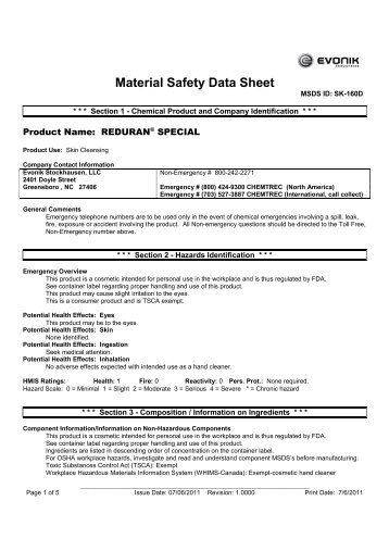 (MSDS). - STOKO Skin Care