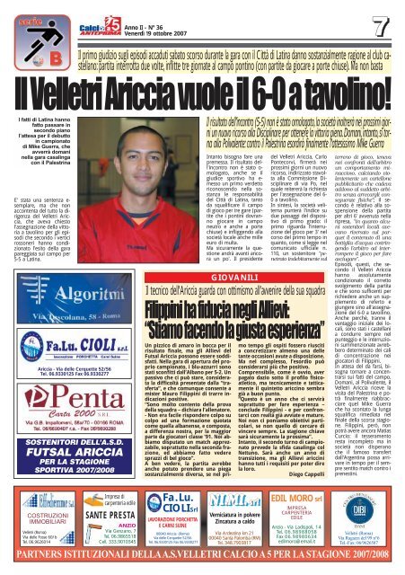 calcio a 5 anteprima 36/07