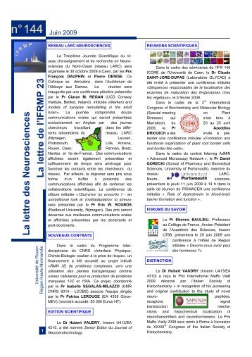 nÂ°144 - RÃ©seau LARC - Neurosciences - UniversitÃ© de Rouen