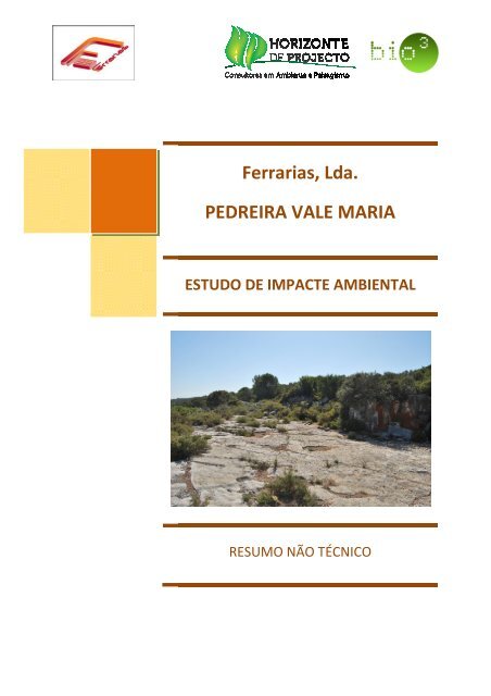 Ferrarias, Lda. PEDREIRA VALE MARIA rrarias, Lda ... - CCDR-LVT