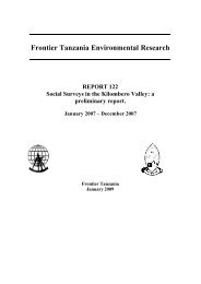 Frontier Tanzania Environmental Research - Frontier-publications ...