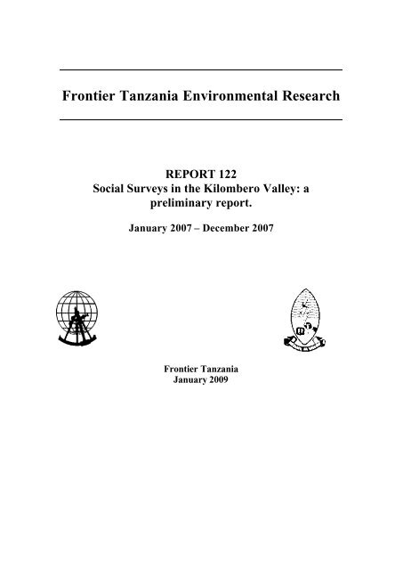 Frontier Tanzania Environmental Research - Frontier-publications ...