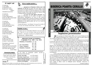 buletin 175 - Biserica Penticostala Poarta Cerului, Timisoara