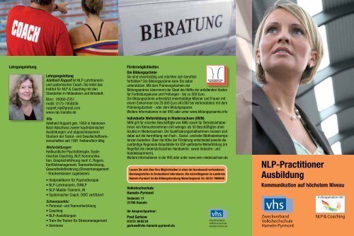 NLP-Practitioner Ausbildung - VHS Hameln-Pyrmont