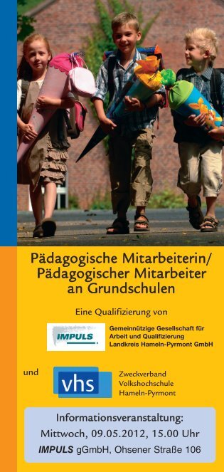 Pädagogischer Mitarbeiter an Grundschulen - VHS Hameln-Pyrmont