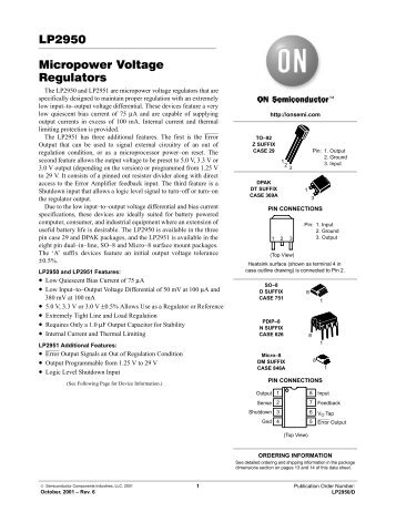 LP2950 Micropower Voltage Regulators